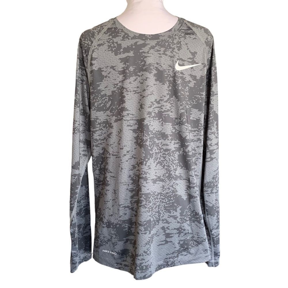 Nike Pro Slim Fit Camo Long Sleeve Drifit Shirt Sz M